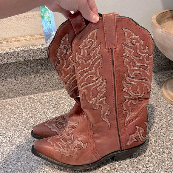 Tony Lama Shoes - Vintage Leather Western Cowgirl Boots